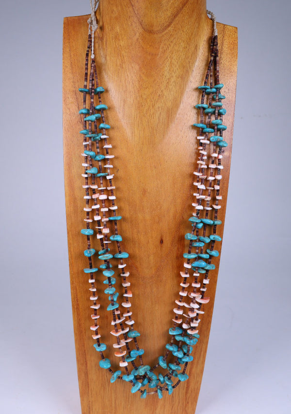 Zuni or Santo Domingo 4 Strand Multicolor Necklace