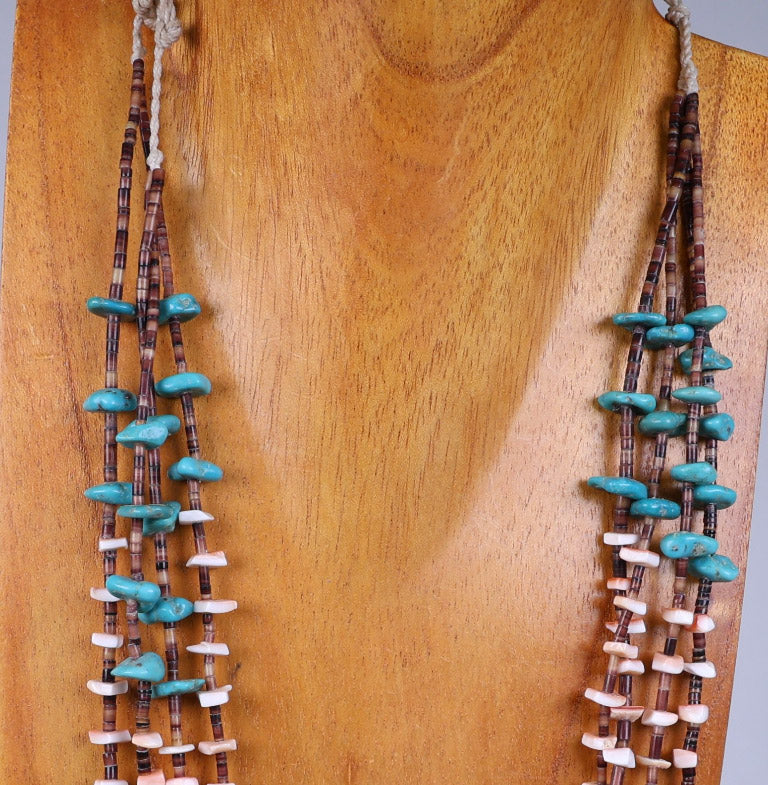 Zuni or Santo Domingo 4 Strand Multicolor Necklace