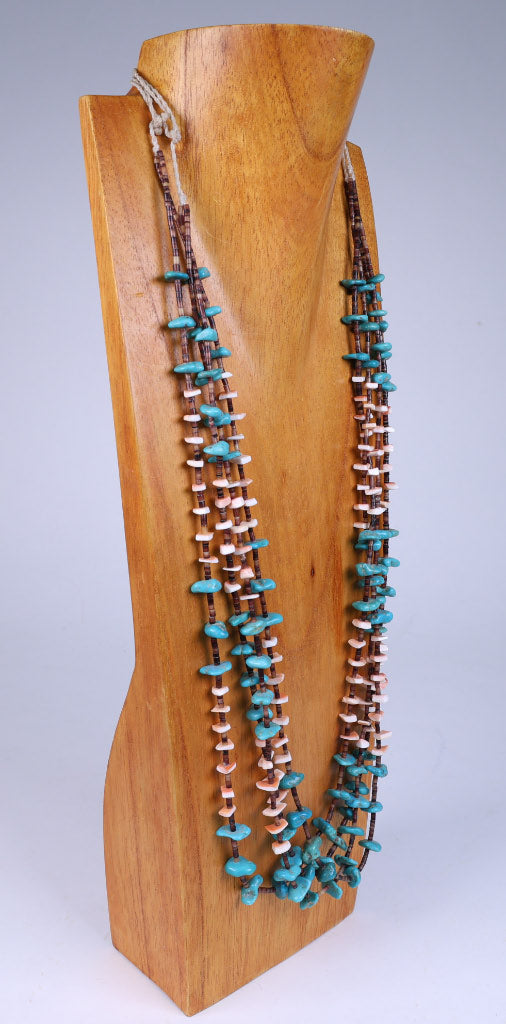 Zuni or Santo Domingo 4 Strand Multicolor Necklace
