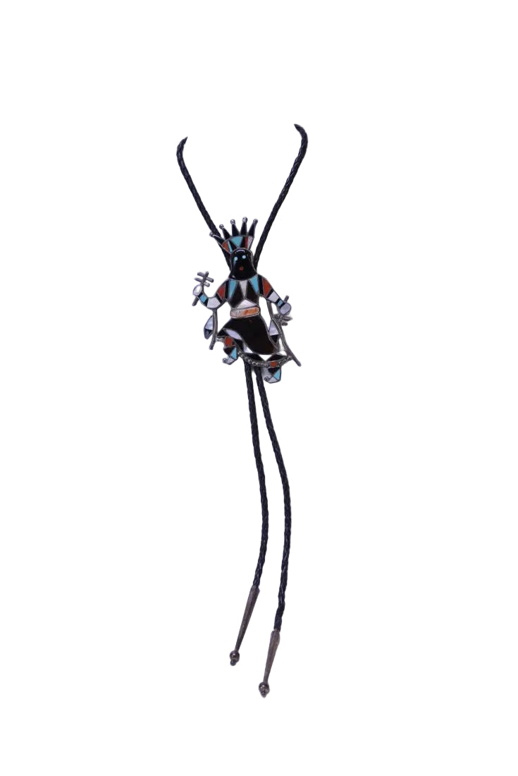 Zuni Bolo: Large Apache Gahn Dancer by Verna Lunasee