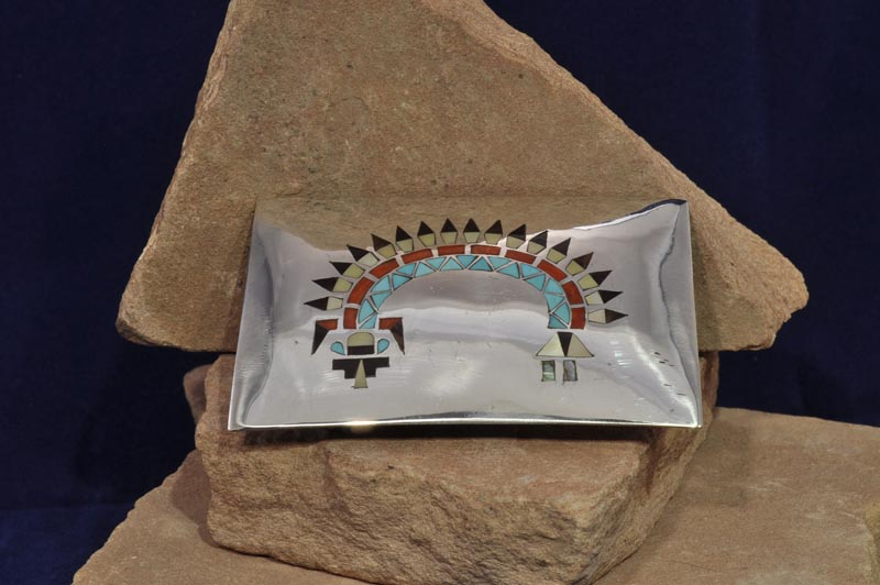 Zuni Pueblo Indian BUCKLE and BOLO Inlay Set By H. L. Lanyate
