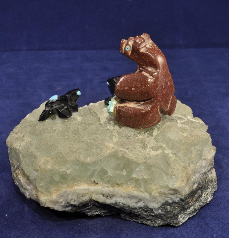 Zuni Fetish; Multiple Fetishes on Stone