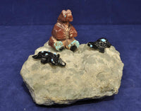 Zuni Fetish; Multiple Fetishes on Stone