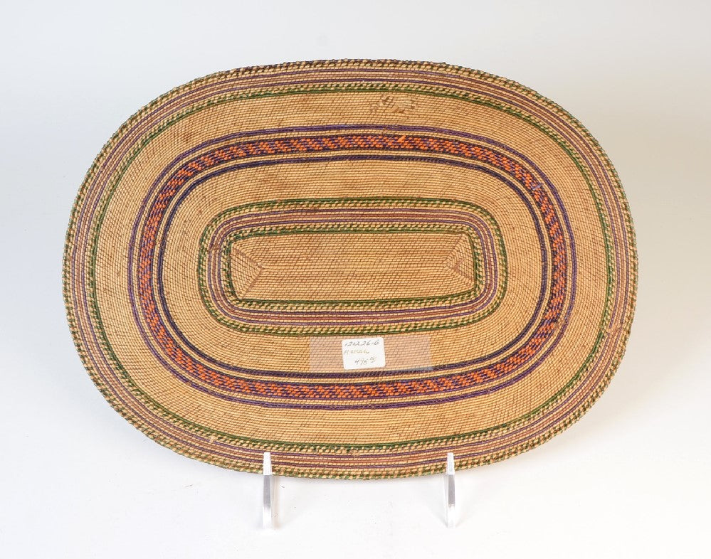 Large Makah Oval Flat Basket Tray