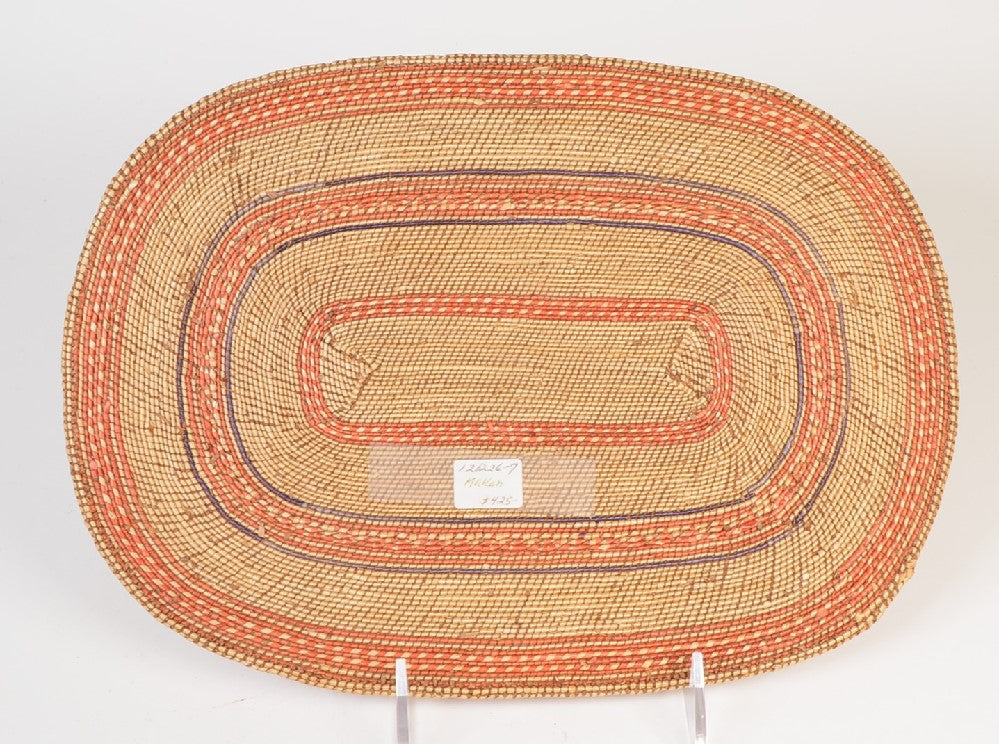 Large Makah Oval Flat Basket Tray