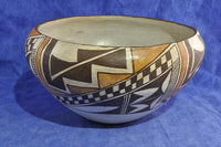Acoma Pueblo Indian Historic Polychrome Pottery - Storage Bowl