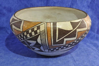 Acoma Pueblo Indian Historic Polychrome Pottery - Storage Bowl