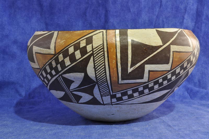 Acoma Pueblo Indian Historic Polychrome Pottery - Storage Bowl