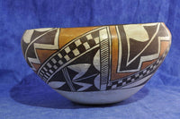 Acoma Pueblo Indian Historic Polychrome Pottery - Storage Bowl