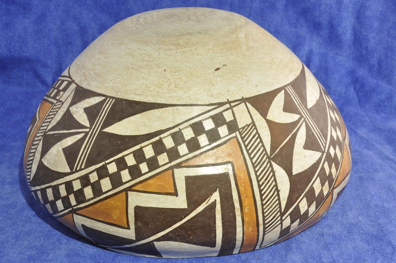 Acoma Pueblo Indian Historic Polychrome Pottery - Storage Bowl