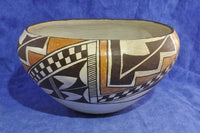 Acoma Pueblo Indian Historic Polychrome Pottery - Storage Bowl