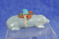 Zuni Fetish: Mole with Turquoise Eyes by Thelma and Aaron Sheche