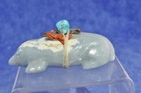 Zuni Fetish: Mole with Turquoise Eyes by Thelma and Aaron Sheche