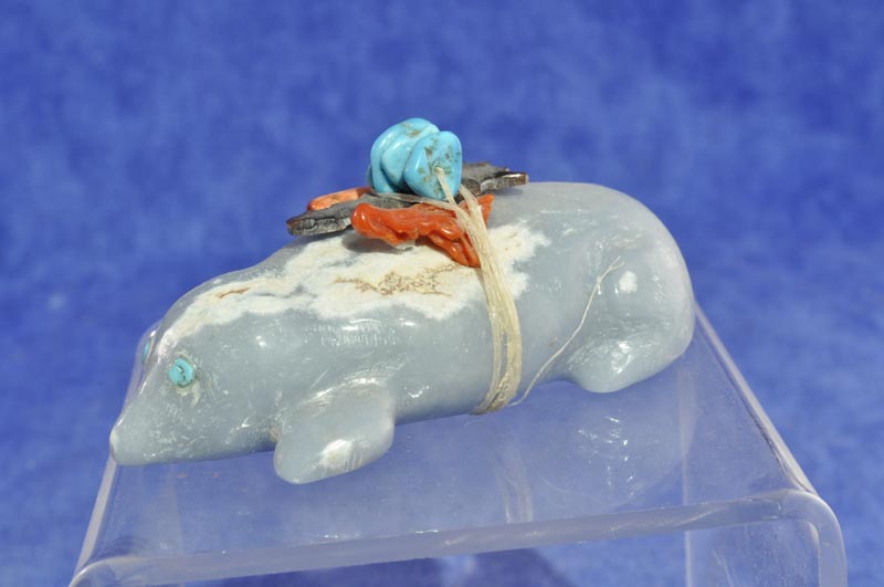 Zuni Fetish: Mole with Turquoise Eyes by Thelma and Aaron Sheche