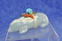 Zuni Fetish: Mole with Turquoise Eyes by Thelma and Aaron Sheche