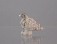 Zuni Bird Fetish in Black and White Marble With Turquoise Eyes