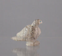 Zuni Bird Fetish in Black and White Marble With Turquoise Eyes