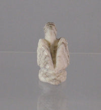 Zuni Bird Fetish in Black and White Marble With Turquoise Eyes