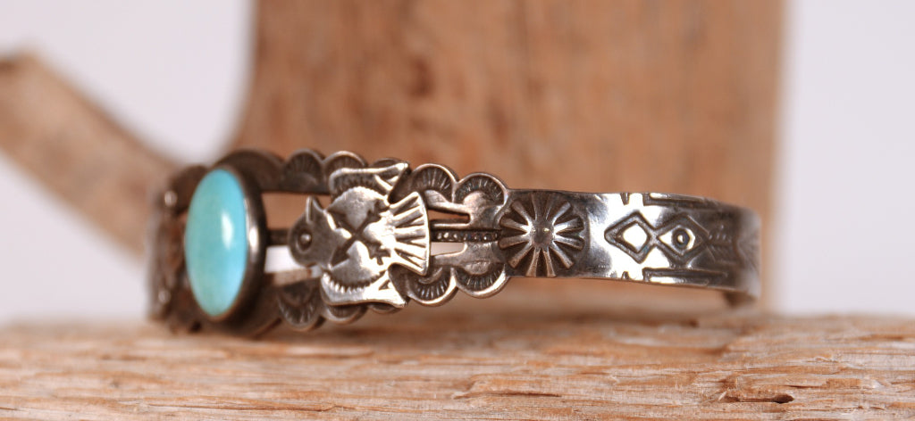 Navajo Turquoise Bracelet By Fred Harvey