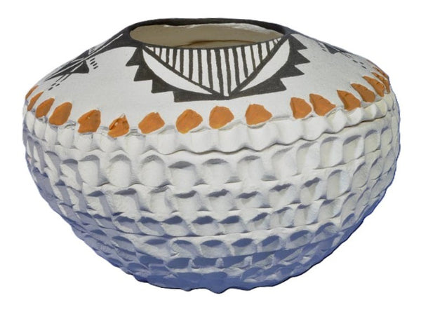 Acoma Polychrome Corrugated signed  "Norma Jean, Acoma NM"