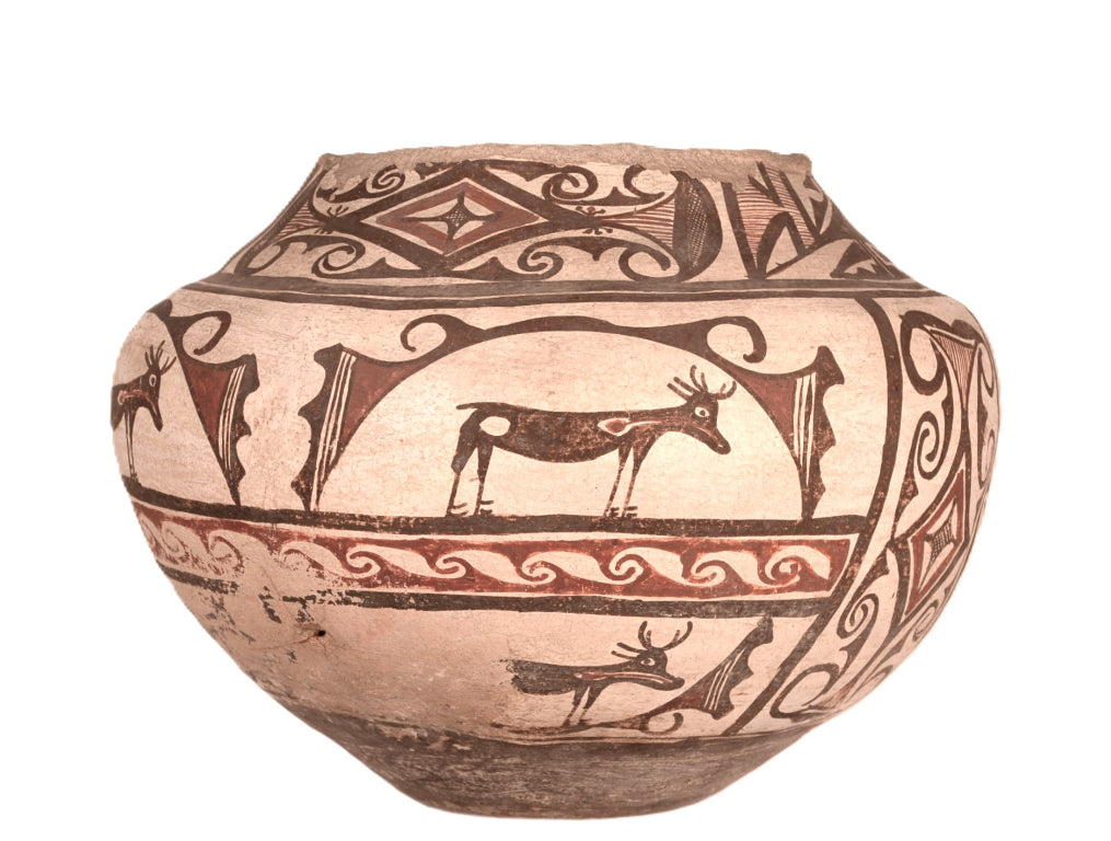 Historic Zuni Pueblo Poly-chrome Olla Pottery