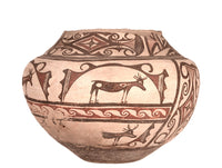 Historic Zuni Pueblo Poly-chrome Olla Pottery