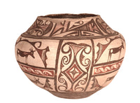 Historic Zuni Pueblo Poly-chrome Olla Pottery