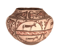 Historic Zuni Pueblo Poly-chrome Olla Pottery