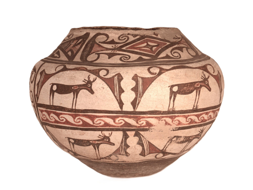 Historic Zuni Pueblo Poly-chrome Olla Pottery