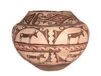 Historic Zuni Pueblo Poly-chrome Olla Pottery