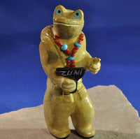 Zuni Frog Fetish in Travertine by Freddie Leekya