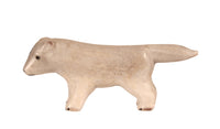 Inuit Antler White/Brown Wolf Fetish By E. Locktoo