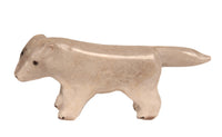 Inuit Antler White/Brown Wolf Fetish By E. Locktoo