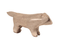 Inuit Antler White/Brown Wolf Fetish By E. Locktoo