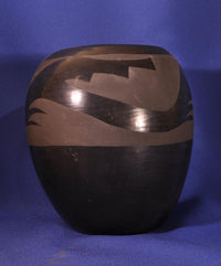 San Ildefonso Pueblo pottery jar; Avaynu motif