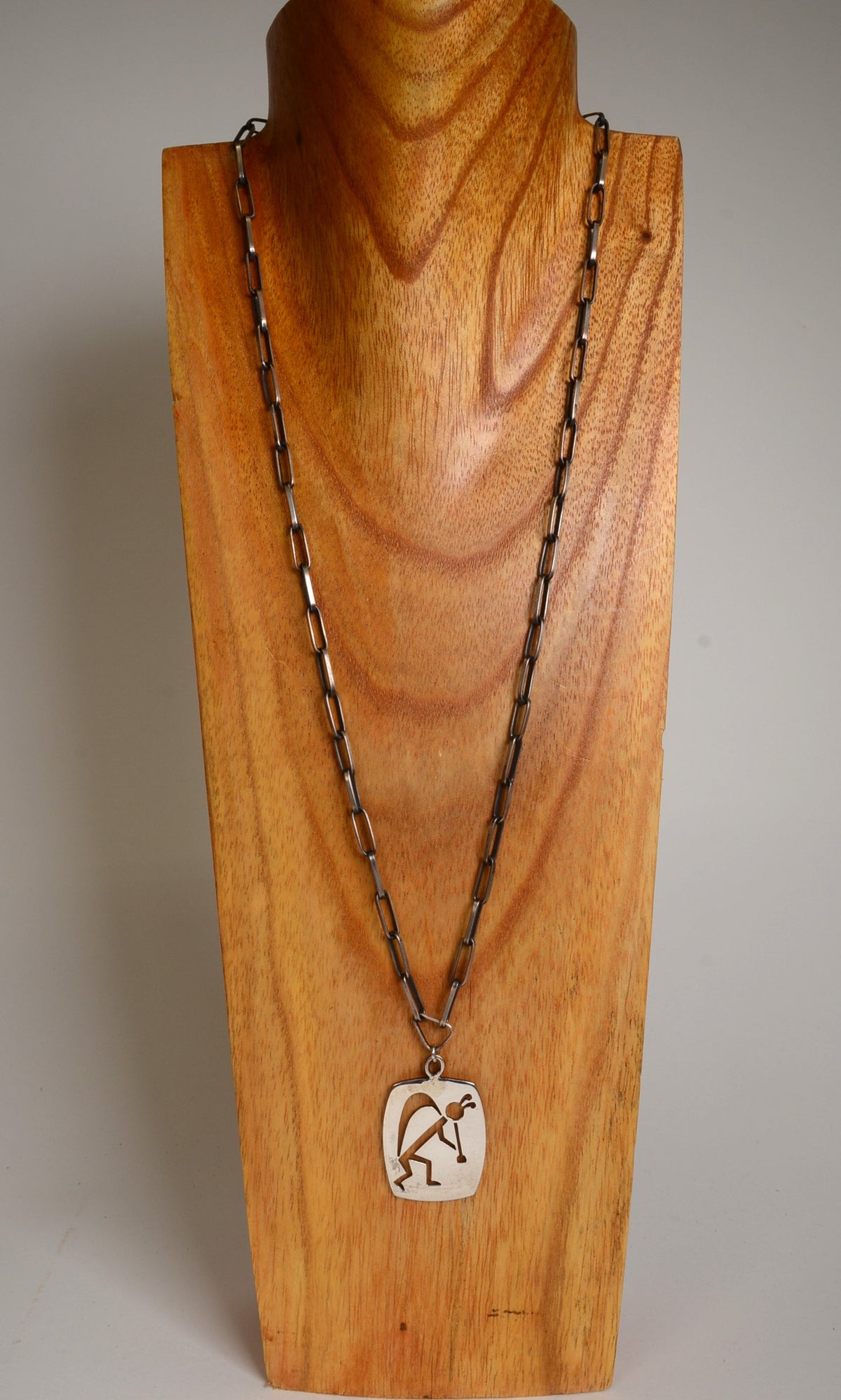 Hopi Cut Out Kokopelli Pendant with hand made 26" chain