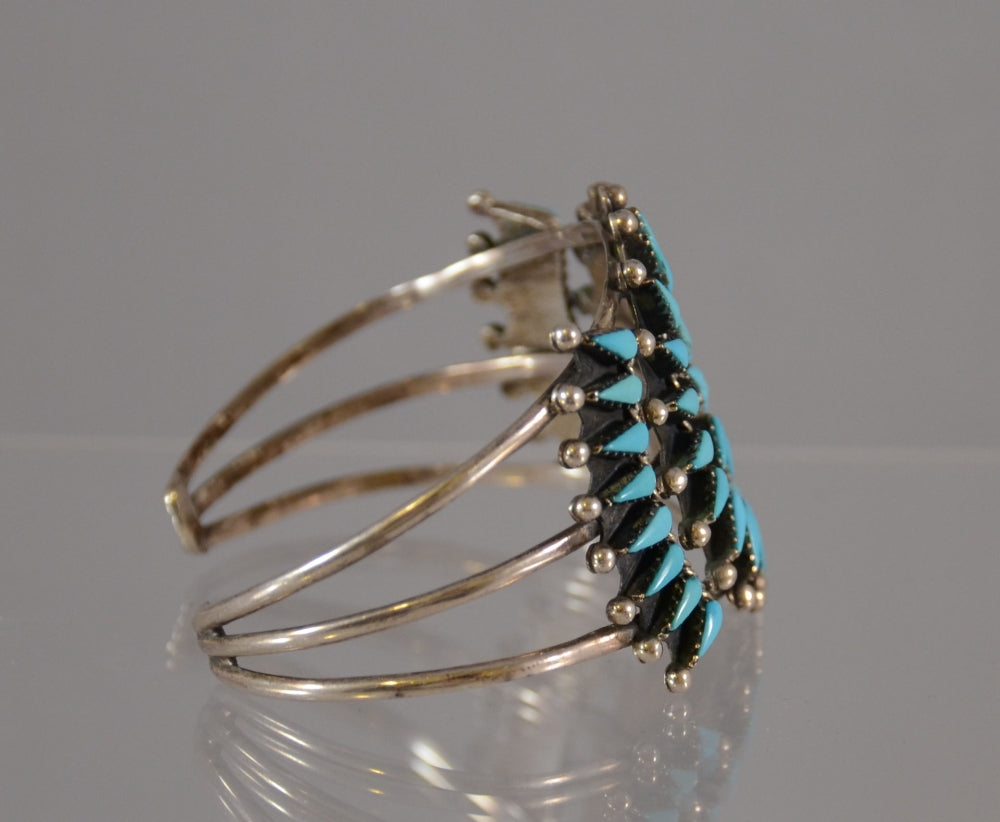 Navajo Bracelet, Cluster Star Cuff; Artist mark by Benson Yazzie
