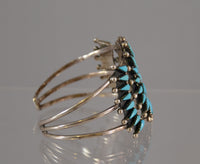 Navajo Bracelet, Cluster Star Cuff; Artist mark by Benson Yazzie