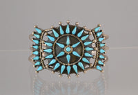 Navajo Bracelet, Cluster Star Cuff; Artist mark by Benson Yazzie