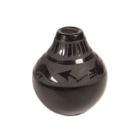 Santa Clara Pueblo Black on Black Miniature Pottery By Dolores Curran