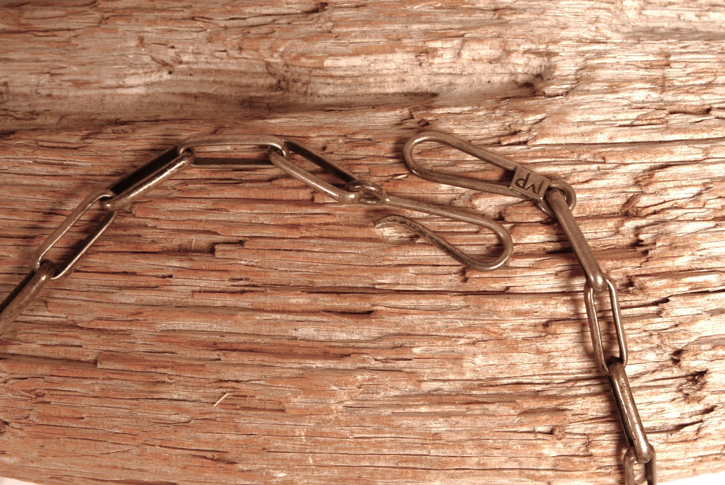 Navajo Sterling Silver Chain Link Necklace By Mike Platero