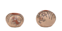 Santa Clara Pueblo Miniature Pottery By Margaret and Luther Gutierrez Pair of 2