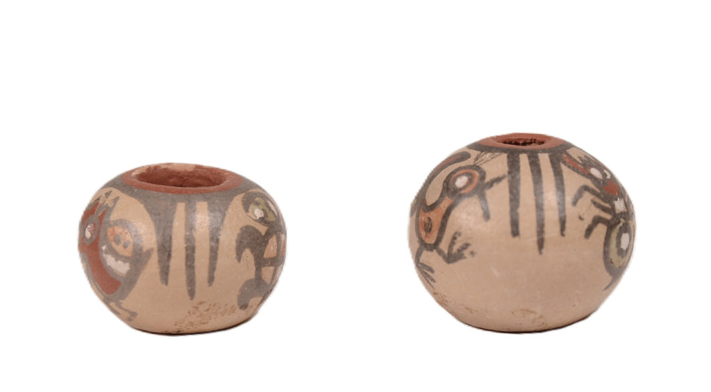 Santa Clara Pueblo Miniature Pottery By Margaret and Luther Gutierrez Pair of 2