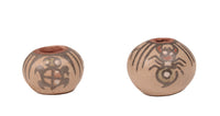 Santa Clara Pueblo Miniature Pottery By Margaret and Luther Gutierrez Pair of 2