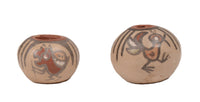 Santa Clara Pueblo Miniature Pottery By Margaret and Luther Gutierrez Pair of 2