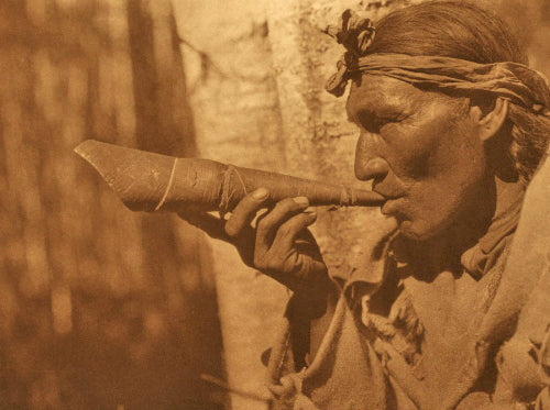 Edward Curtis Vintage Photogravure Japan Vellum- Moose Hunter - Cree