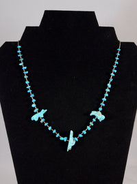 Zuni 3 Fetish Necklace and Sterling Silver Beads