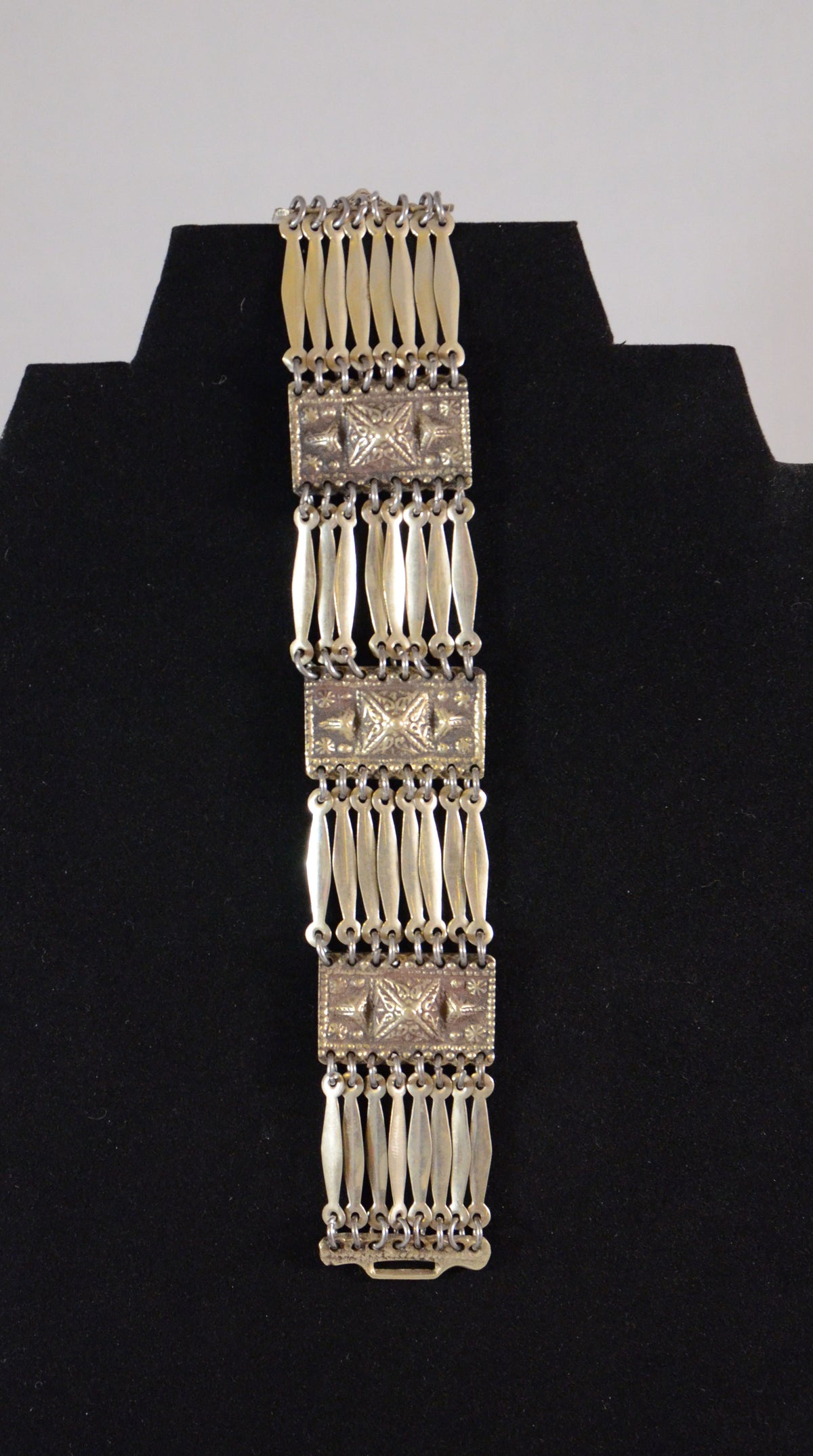 Vintage Sterling Silver Gold Plated Bracelet from Taxco, Mexico