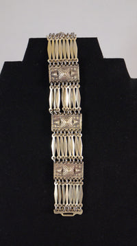 Vintage Sterling Silver Gold Plated Bracelet from Taxco, Mexico