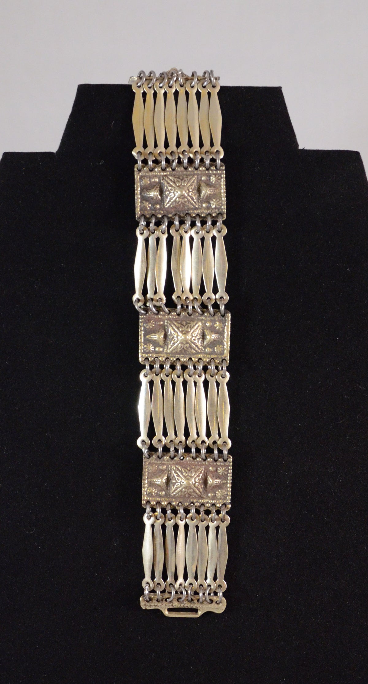 Vintage Sterling Silver Gold Plated Bracelet from Taxco, Mexico